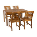 ZAP Hardy rectangular dining table with matching side chairs, modern outdoor patio furniture set with sleek design