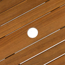 Close-up of a ZAP Hardy table showing detailed wood grain and sturdy construction for outdoor or patio use.