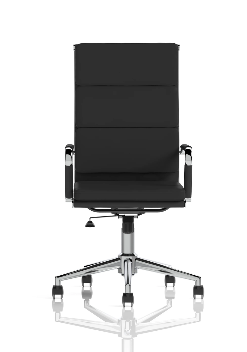 Hawkes Black Leather Chrome Frame Executive Chair - NWOF