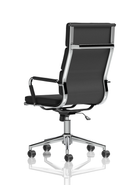 Hawkes Black Leather Chrome Frame Executive Chair - NWOF