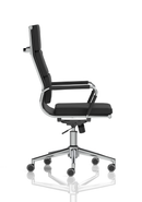 Hawkes Black Leather Chrome Frame Executive Chair - NWOF