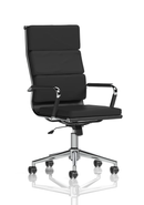 Hawkes Black Leather Chrome Frame Executive Chair - NWOF