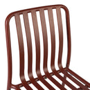 ZAP Henley stacking side chair in brick red with wooden legs, showcasing a modern, comfortable design for dining or seating.