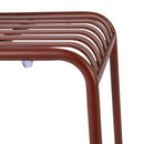 Brick red ZAP Henley stacking side chair with wooden legs and a modern, comfortable design for dining or additional seating.
