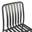 Charcoal grey ZAP Henley stacking side chair with wooden legs and a modern, sleek design.