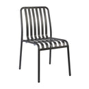 Charcoal grey ZAP Henley stacking side chair with a modern, minimalist design and wooden legs.