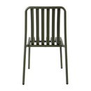 Green pine Henley stacking side chair by ZAP with a modern wooden design and supportive backrest.