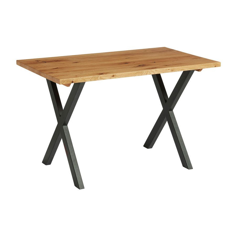 Highcross 'X' Dining Table - Black/Character Oak