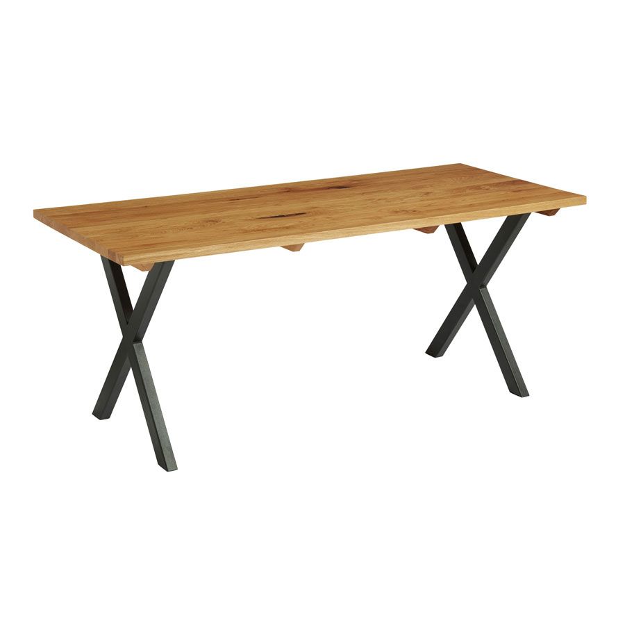 Highcross 'X' Dining Table - Black/Character Oak | NWOF