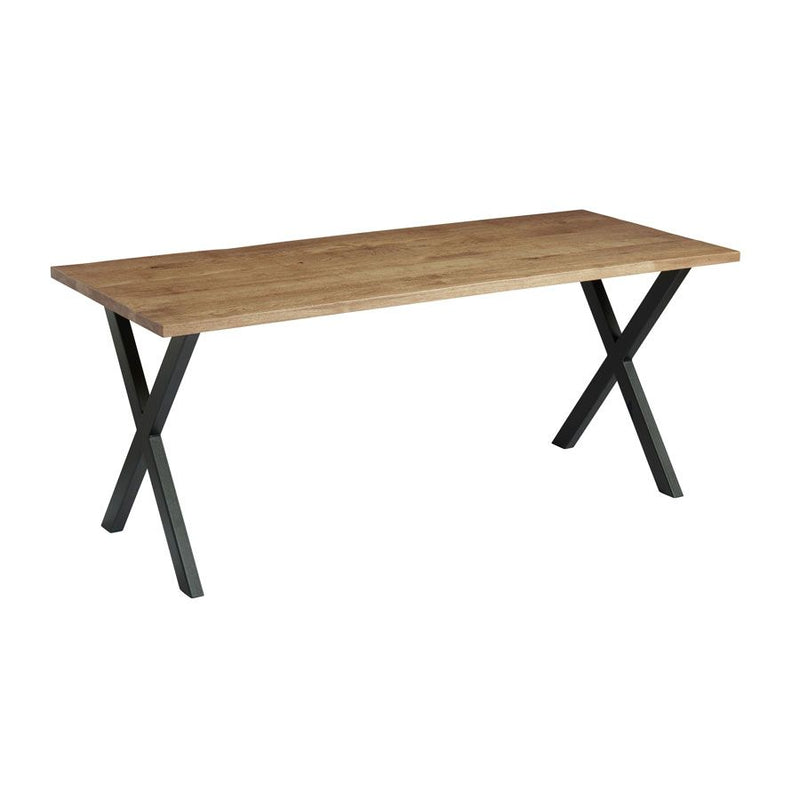 Highcross 'X' Dining Table - Black/Rustic Antique