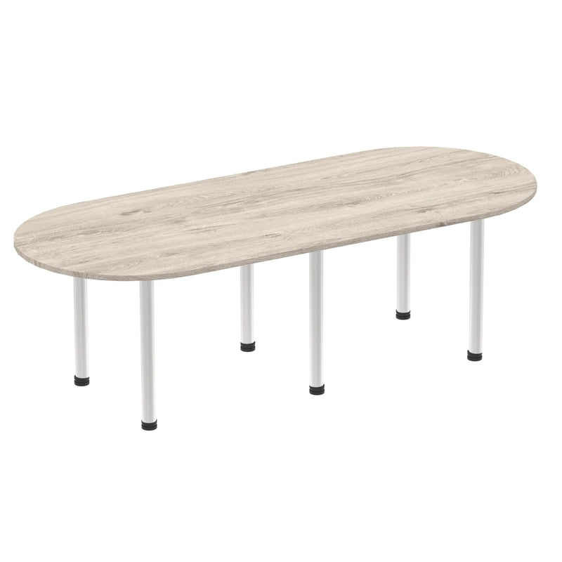 Impulse Boardroom Table With Post Leg - Grey Oak - NWOF