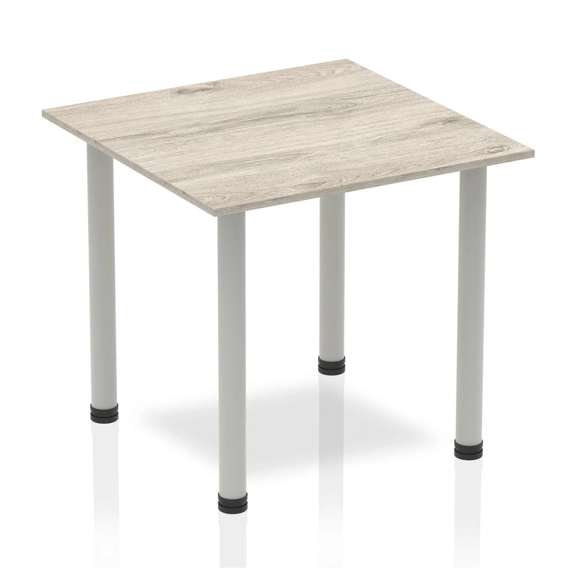 Impulse Square Table With Post Leg - Grey Oak