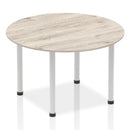 Impulse Round Table With Post Leg - Grey Oak - NWOF