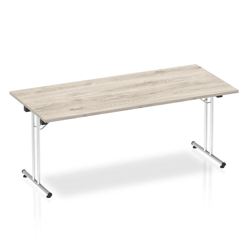 Impulse Folding Rectangular Table - Grey Oak