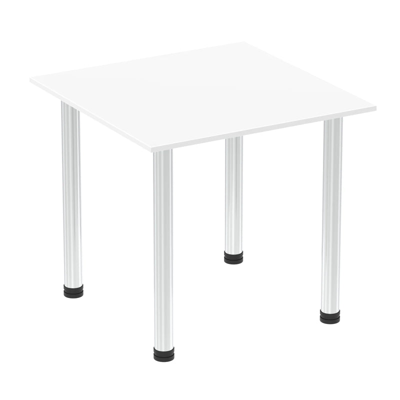 Impulse Square Table With Post Leg - White