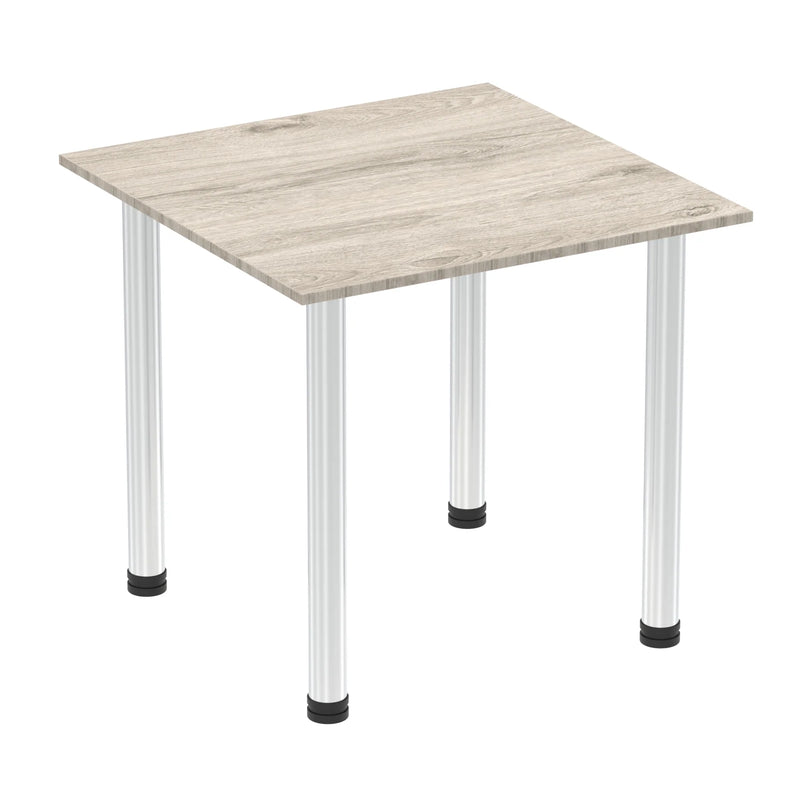 Impulse Square Table With Post Leg - Grey Oak