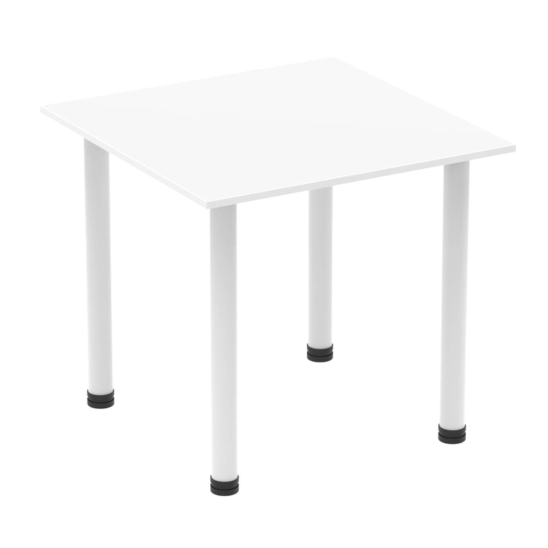 Impulse Square Table With Post Leg - White