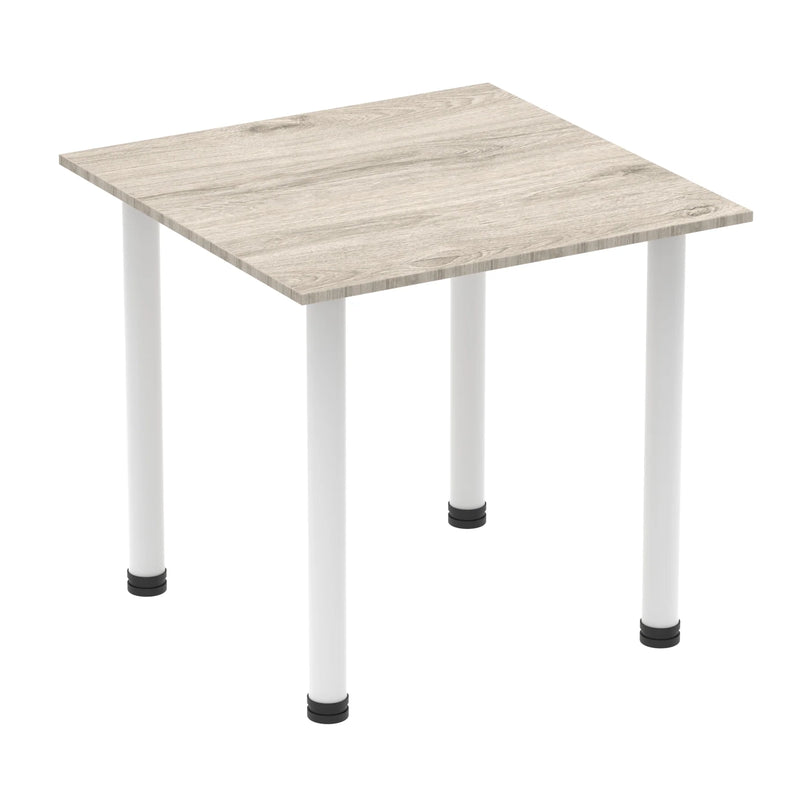 Impulse Square Table With Post Leg - Grey Oak