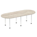 Impulse Boardroom Table With Post Leg - Grey Oak - NWOF