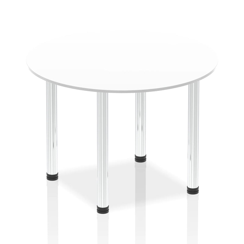 Impulse Round Table With Post Leg - White