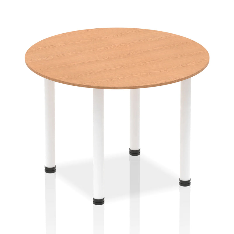 Impulse Round Table With Post Leg - Oak