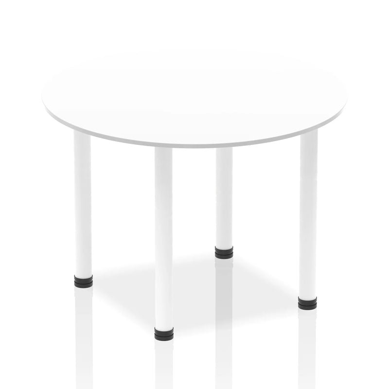 Impulse Round Table With Post Leg - White