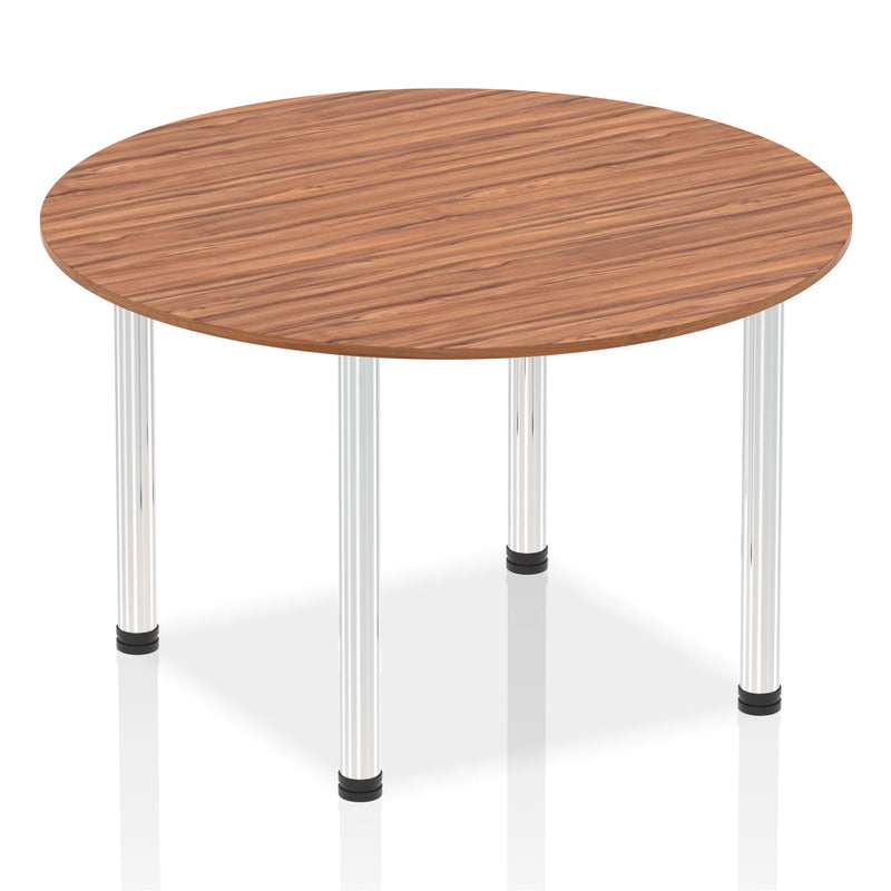 Impulse Round Table With Post Leg - Walnut