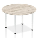 Impulse Round Table With Post Leg - Grey Oak - NWOF
