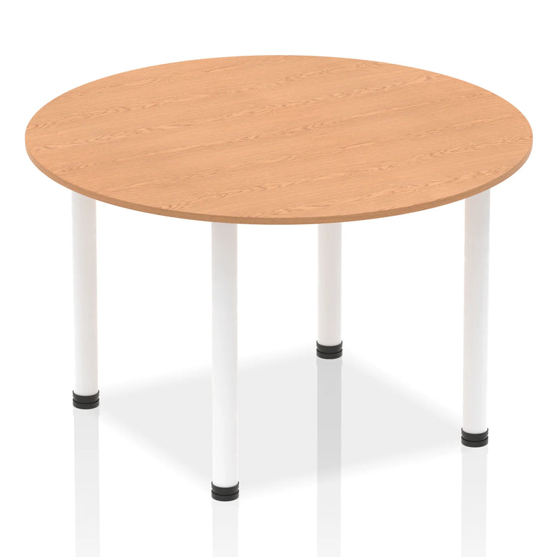 Impulse Round Table With Post Leg - Oak