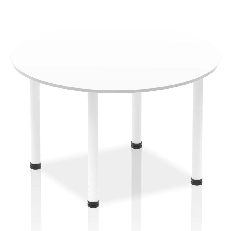 Impulse Round Table With Post Leg - White