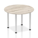 Impulse Round Table With Post Leg - Grey Oak - NWOF
