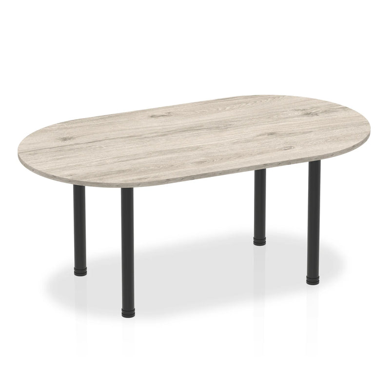 Impulse Boardroom Table With Post Leg - Grey Oak - NWOF