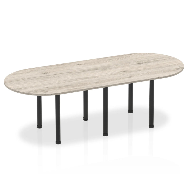 Impulse Boardroom Table With Post Leg - Grey Oak - NWOF