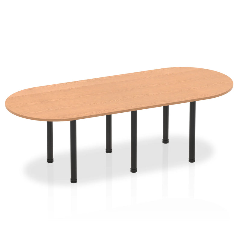 Impulse Boardroom Table With Post Leg - Oak - NWOF