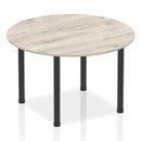 Impulse Round Table With Post Leg - Grey Oak - NWOF