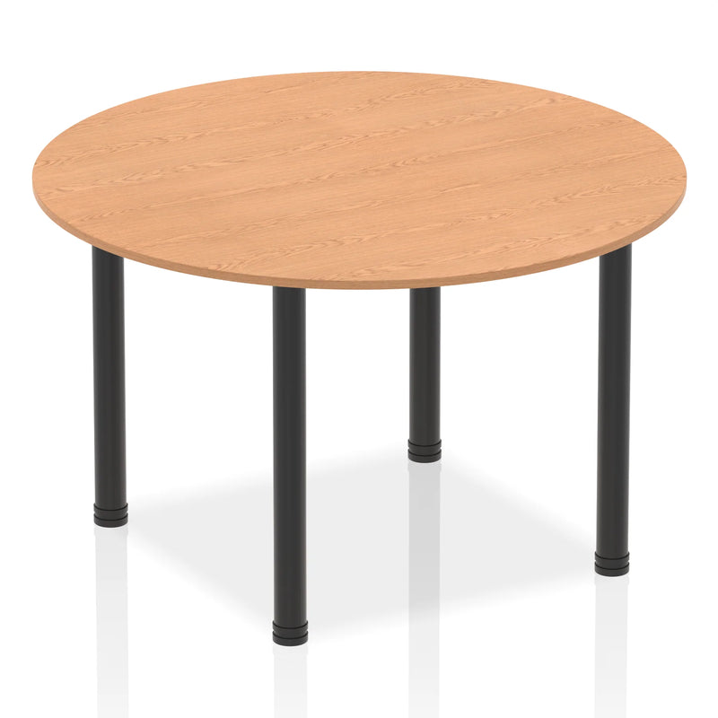 Impulse Round Table With Post Leg - Oak