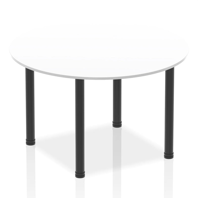 Impulse Round Table With Post Leg - White