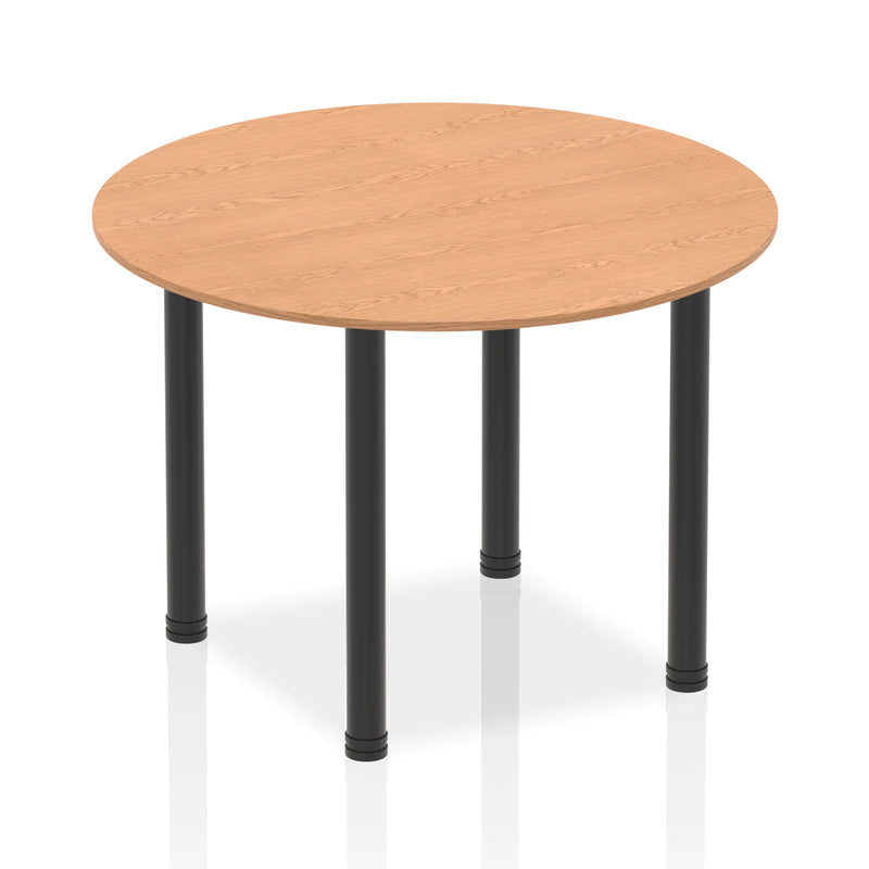 Impulse Round Table With Post Leg - Oak