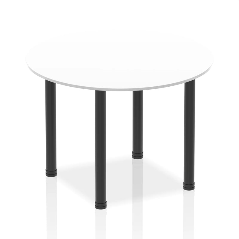 Impulse Round Table With Post Leg - White