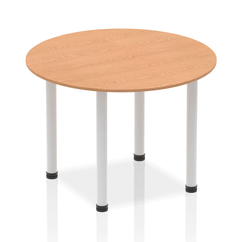 Impulse Round Table With Post Leg - Oak