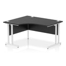 Black Impulse Crescent Desk with cantilever leg by Dynamic, featuring a modern design and smooth surface.