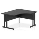 Black Impulse Crescent Desk with cantilever legs by Dynamic, showing sleek modern design and sturdy construction.
