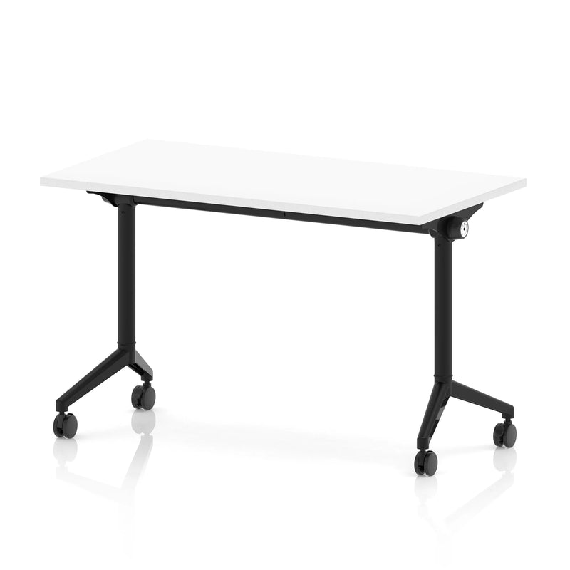 Impulse Plus Slimline Flip Top Rectangular Table - White - NWOF