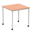 Impulse Straight Table Box Frame Leg With Castors - Beech
