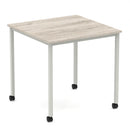Impulse Straight Table Box Frame Leg With Castors - Grey Oak