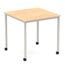 Impulse Straight Table Box Frame Leg With Castors - Maple