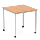 Impulse Straight Table Box Frame Leg With Castors - Oak