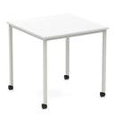Impulse Straight Table Box Frame Leg With Castors - White