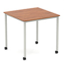 Impulse Straight Table Box Frame Leg With Castors - Walnut