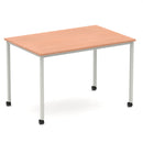 Impulse Straight Table Box Frame Leg With Castors - Beech